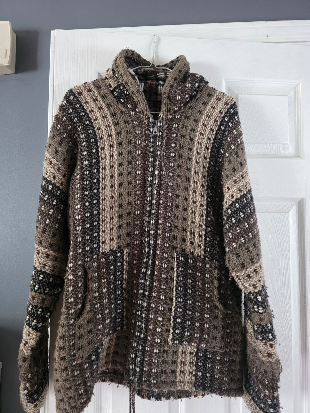 Brown Patterned Zip-Up Women's Jacket